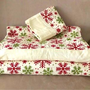 Twin Snowflake Flannel Sheets.